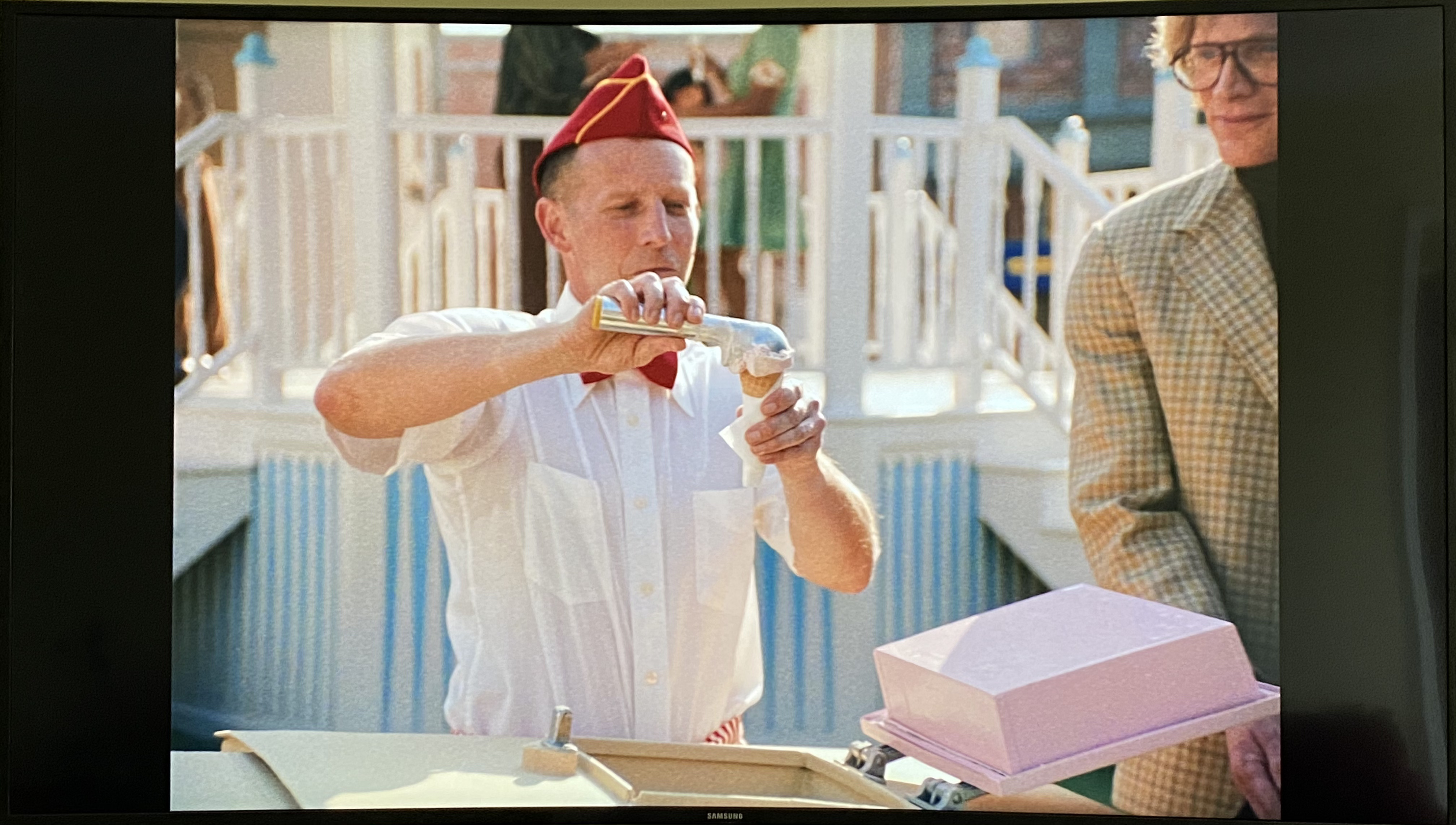 Randy Loveridge preparing ice cream in his WandaVision role